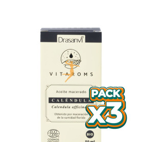 Pack 3x ACEITE VEGETAL MACERADO DE CALÉNDULA VITAROMS 50ML DRASANVI