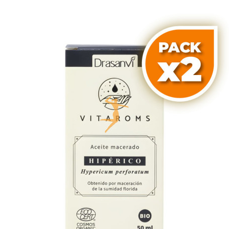 Pack 2x ACEITE VEGETAL MACERADO DE HIPÉRICO VITAROMS 50ML DRASANVI