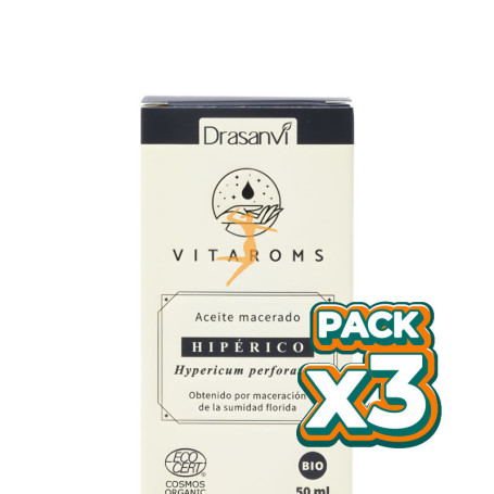 Pack 3x ACEITE VEGETAL MACERADO DE HIPÉRICO VITAROMS 50ML DRASANVI
