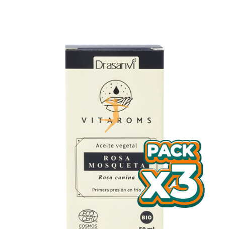 Pack 3x ACEITE VEGETAL DE ROSA MOSQUETA (1ª PRESIÓN FRÍO) 50ML DRASANVI