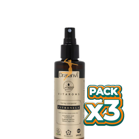 Pack 3x SPRAY CORPORAL DE CITRONELA VITAROMS 150ML DRASANVI