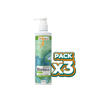 Pack 3x CHAMPÚ DE BIOTINA Y ALOE VERA CABELLO GRASO 300ML DRASANVI