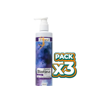 Pack 3x CHAMPÚ DE BIOTINA Y ALOE VERA CABELLO TEÑIDO 300ML DRASANVI