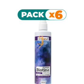 Pack 6x CHAMPÚ DE BIOTINA Y ALOE VERA CABELLO TEÑIDO 300ML DRASANVI