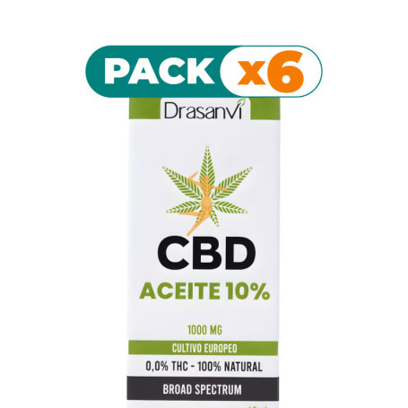 Pack 6x ACEITE DE CBD BROAD SPECTRUM 10% 10ML DRASANVI