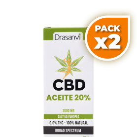 Pack 2x ACEITE DE CBD BROAD SPECTRUM 20% 10ML DRASANVI