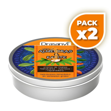 Pack 2x CREMA DE MANOS ACEITE DE ALMENDRAS DULCES Y KARITÉ 75ML DRASANVI