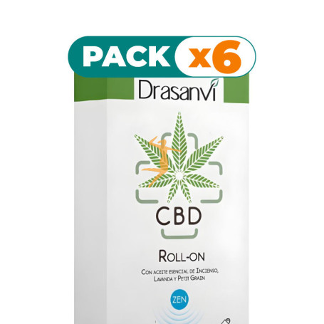Pack 6x ROLL-ON CBD AZUL DESCANSO Y RELAX 5ML DRASANVI