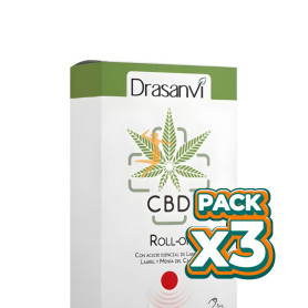 Pack 3x ROLL-ON CBD ROJO ALIVIO TENSIONES CABEZA 5ML DRASANVI