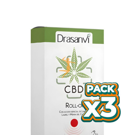Pack 3x ROLL-ON CBD ROJO ALIVIO TENSIONES CABEZA 5ML DRASANVI