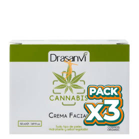 Pack 3x CREMA FACIAL CANNABIS BIO 50ML DRASANVI