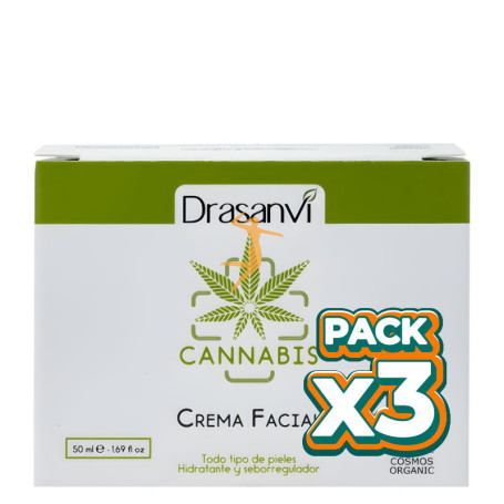 Pack 3x CREMA FACIAL CANNABIS BIO 50ML DRASANVI