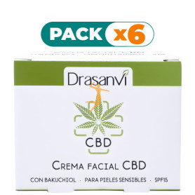 Pack 6x CREMA FACIAL CBD SPF15 50ML DRASANVI