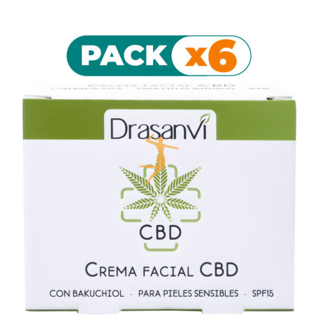 Pack 6x CREMA FACIAL CBD SPF15 50ML DRASANVI