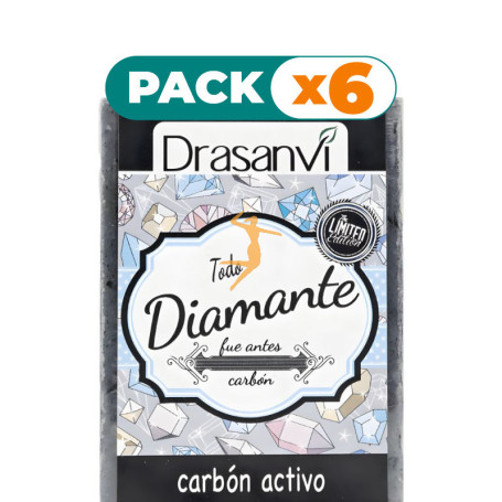 Pack 6x JABÓN DE CARBÓN ACTIVO VEGETAL 100G DRASANVI