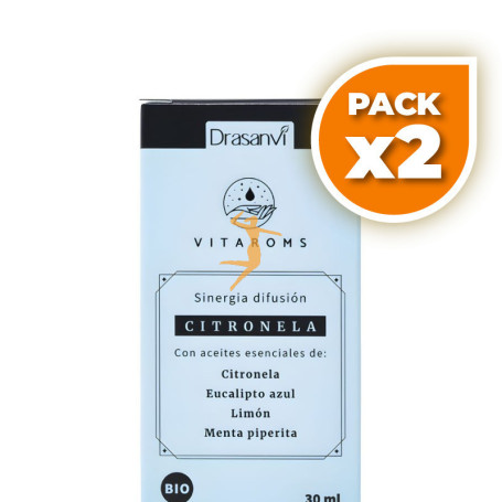 Pack 2x SINERGIA DIFUSIÓN CITRONELA BIO 30ML VITAROMS DRASANVI