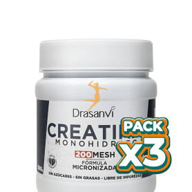 Pack 3x CREATINA 200 MESH SABOR NEUTRO 300G DRASANVI