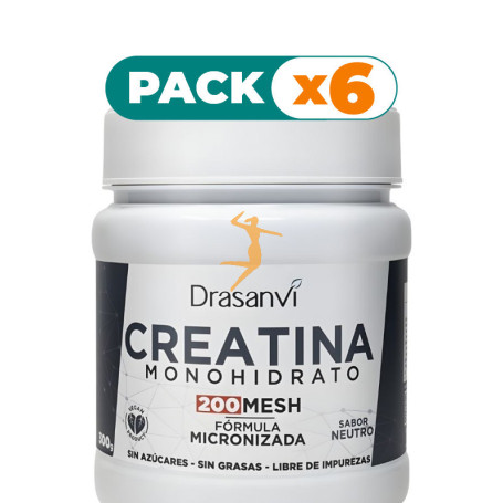 Pack 6x CREATINA 200 MESH SABOR NEUTRO 300G DRASANVI