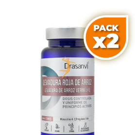 Pack 2x LEVADURA ROJA DE ARROZ (2,9Mg MONACOLINA K) 30 CAPSULAS DRASANVI