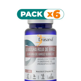 Pack 6x LEVADURA ROJA DE ARROZ (2,9Mg MONACOLINA K) 30 CAPSULAS DRASANVI