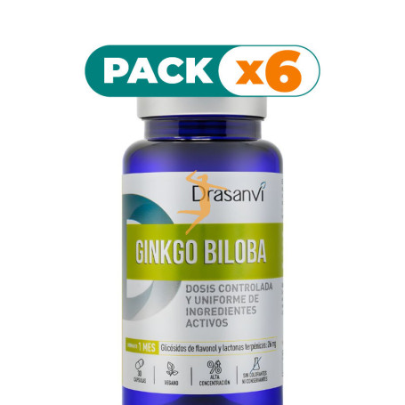 Pack 6x GINKGO BILOBA 30 CÁPSULAS VEGETALES DRASANVI