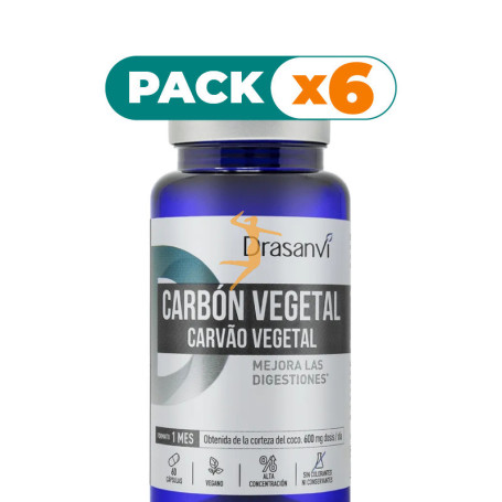 Pack 6x CARBÓN VEGETAL 60 CÁPSULAS DRASANVI