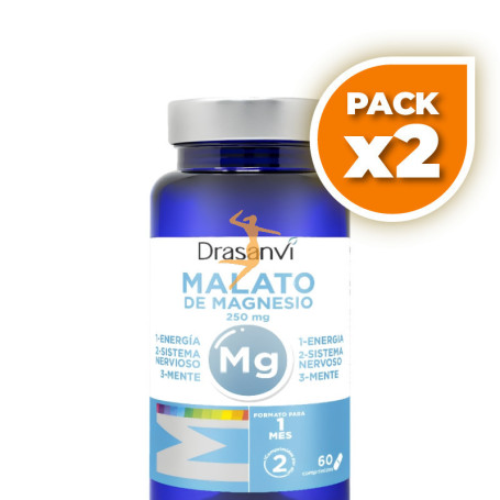 Pack 2x MINERAL MALATO DE MAGNESIO 60 COMPRIMIDOS DRASANVI