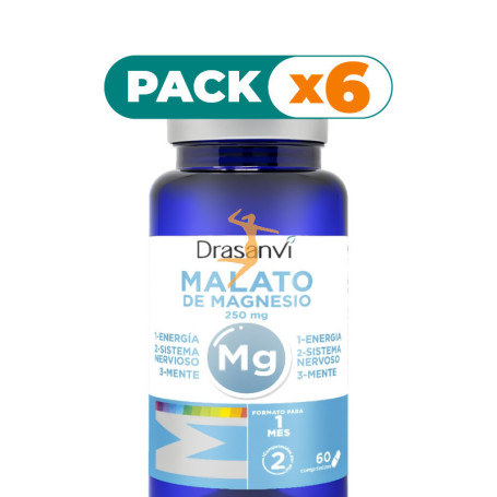Pack 6x MINERAL MALATO DE MAGNESIO 60 COMPRIMIDOS DRASANVI
