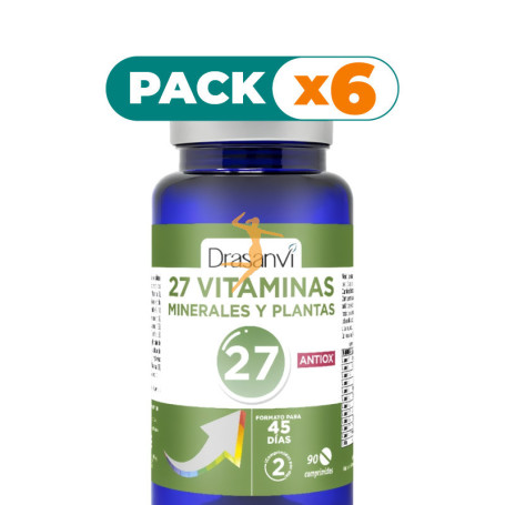 Pack 6x 27 VITAMINAS + MINERALES ANTIOXIDANTES 90 COMPRIMIDOS DRASANVI