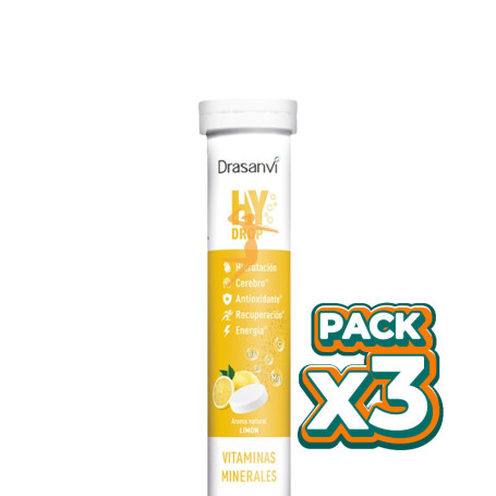 Pack 3x HYDROP ELECTROLITOS EFERVESCENTES LIMÓN 18 COMPRIMIDOS DRASANVI