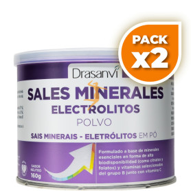 Pack 2x SALES MINERALES ELECTROLITOS PUROS SABOR NEUTRO 160G DRASANVI