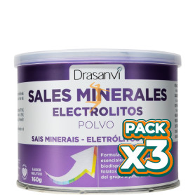Pack 3x SALES MINERALES ELECTROLITOS PUROS SABOR NEUTRO 160G DRASANVI