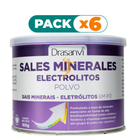 Pack 6x SALES MINERALES ELECTROLITOS PUROS SABOR NEUTRO 160G DRASANVI