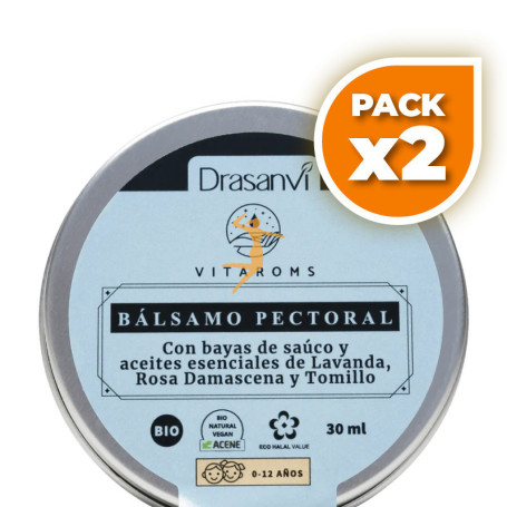 Pack 2x BÁLSAMO PECTORAL INFANTIL BIO VITAROMS 30ML DRASANVI