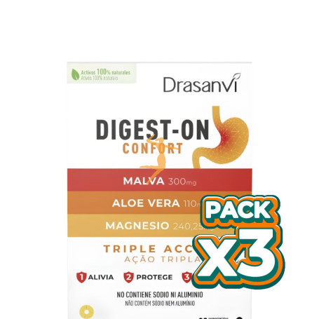 Pack 3x DIGEST-ON CONFORT 30 COMPRIMIDOS MASTICABLES DRASANVI