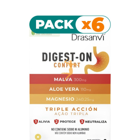 Pack 6x DIGEST-ON CONFORT 30 COMPRIMIDOS MASTICABLES DRASANVI