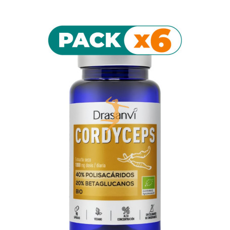 Pack 6x CORDYCEPS BIO 90 CÁPSULAS DRASANVI
