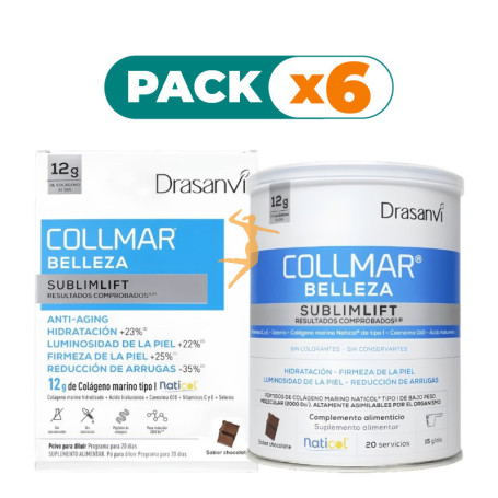 Pack 6x COLLMAR BELLEZA SUBLIMLIFT SABOR CHOCOLATE 300G DRASANVI
