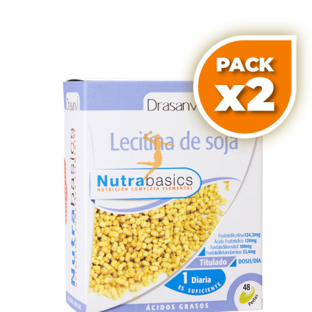 Pack 2x LECITINA DE SOJA 1200Mg. 48 PERLAS DRASANVI