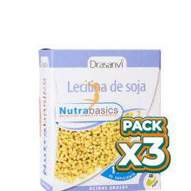 Pack 3x LECITINA DE SOJA 1200Mg. 48 PERLAS DRASANVI