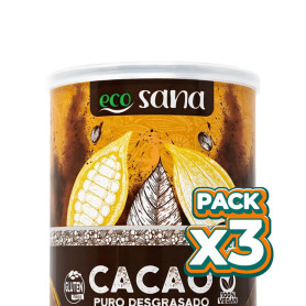 Pack 3x CACAO PURO DESGRASADO BIO 275Gr ECOSANA DRASANVI
