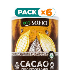 Pack 6x CACAO PURO DESGRASADO BIO 275Gr ECOSANA DRASANVI