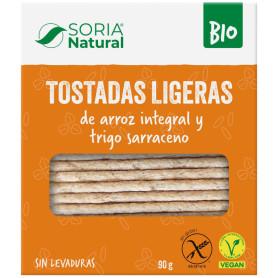 TOSTADAS LIGERAS DE ARROZ INTEGRAL Y SARRACENO 90G SORIA NATURAL