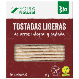 TOSTADAS LIGERAS DE ARROZ INTEGRAL Y CASTAÑA 95G SORIA NATURAL