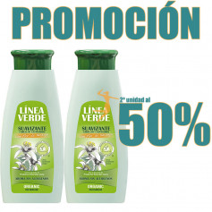 OFERTA SUAVIZANTE CABELLOS CASTIGADOS 350Ml. LINEA VERDE SEGUNDA UNIDAD 50%