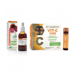 Pack Defensas Composor 8 Soria Natural + Vitamina C Liposomada Marnys