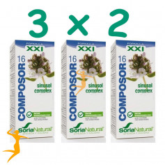 PACK 3X2 COMPOSOR 16 SINUSOL COMPLEX FORMULA XXI 25Ml. SORIA NATURAL