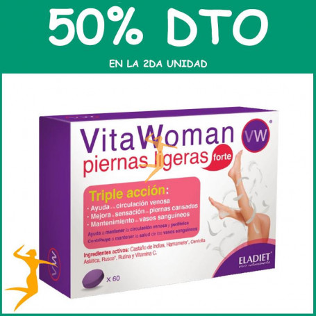 VITAWOMAN PIERNAS LIGERAS FORTE 60 COMPRIMIDOS ELADIET OFERTA 2DA AL 50%