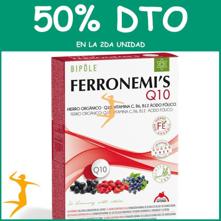 FERRONEMIS Q10 20 AMPOLLAS INTERSA OFERTA Segunda unidad al 50%