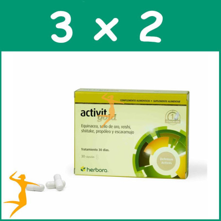 Pack 3x2 ACTIVIT GOLD 30 CÁPSULAS HERBORA